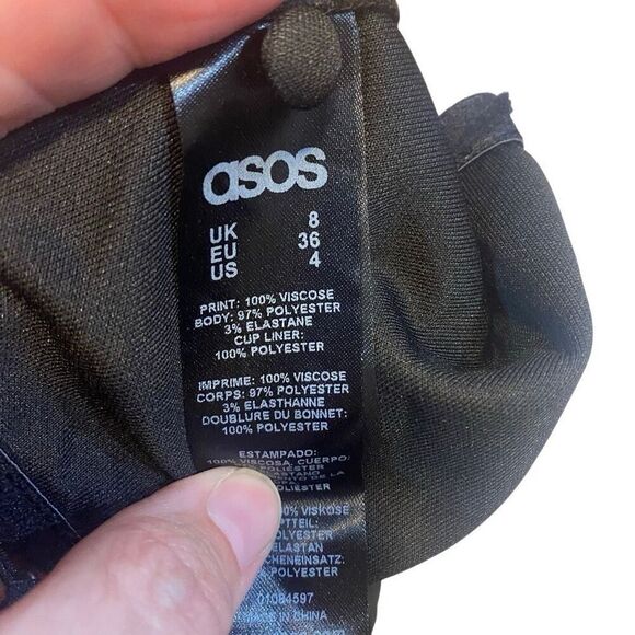 Asos NWT halter corset like bra top black white  size 4 - Picture 3 of 4